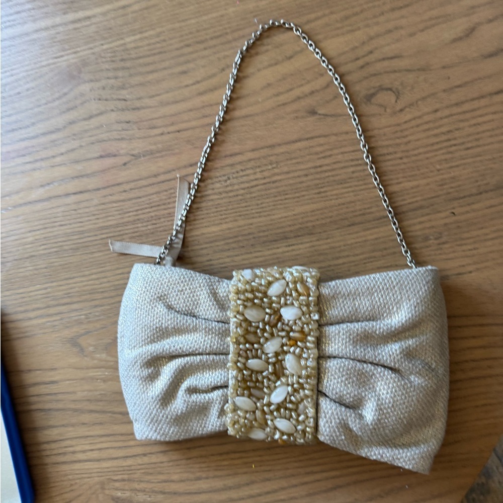 Banana Republic Elegant Cream Beaded Clutch - Picture 2 of 5